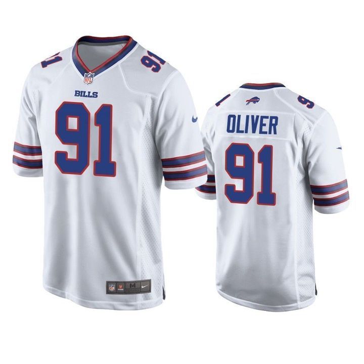 Cheap Men Buffalo Bills 91 Ed Oliver Nike White Game NFL Jersey